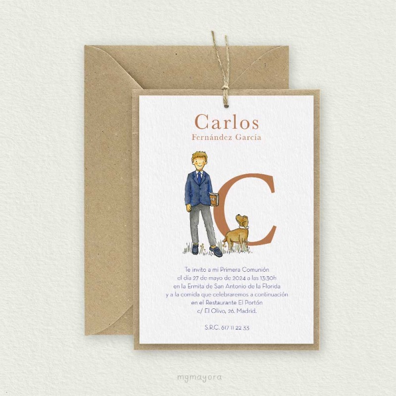 Invitación Comunión Kraft Niño CARLOS