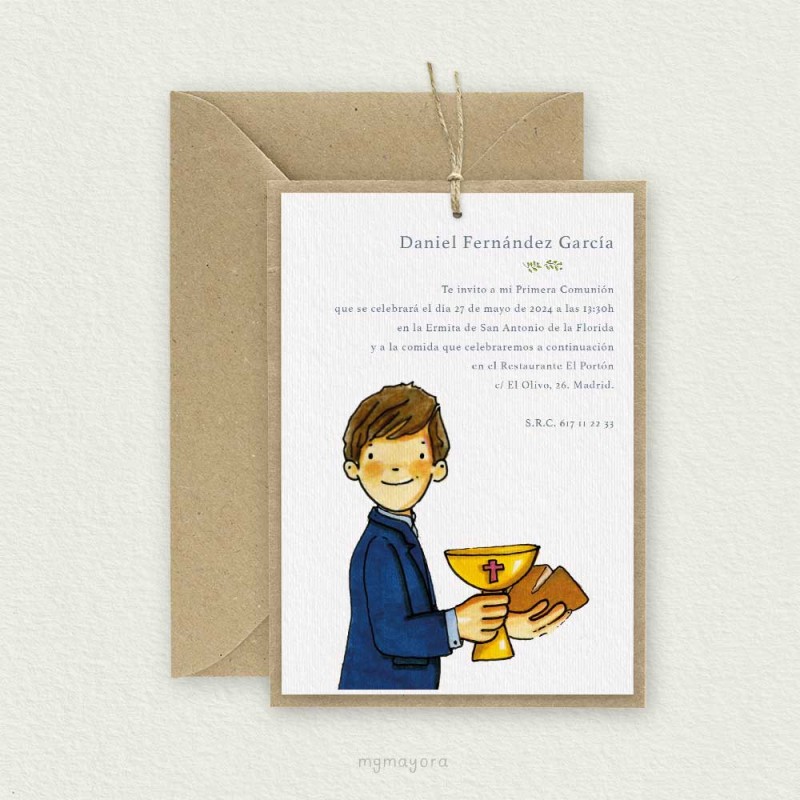 Invitación Comunión Kraft Niño DANIEL