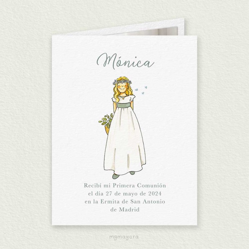 Recordatorio Comunión para Foto Niña MÓNICA