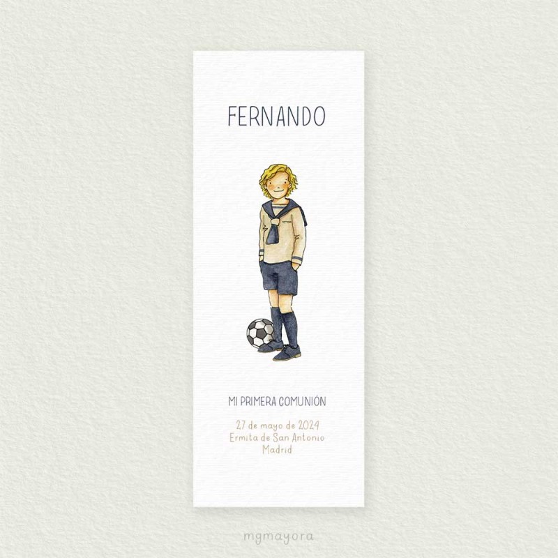 Marcapáginas Comunión Sencillo Niño FERNANDO