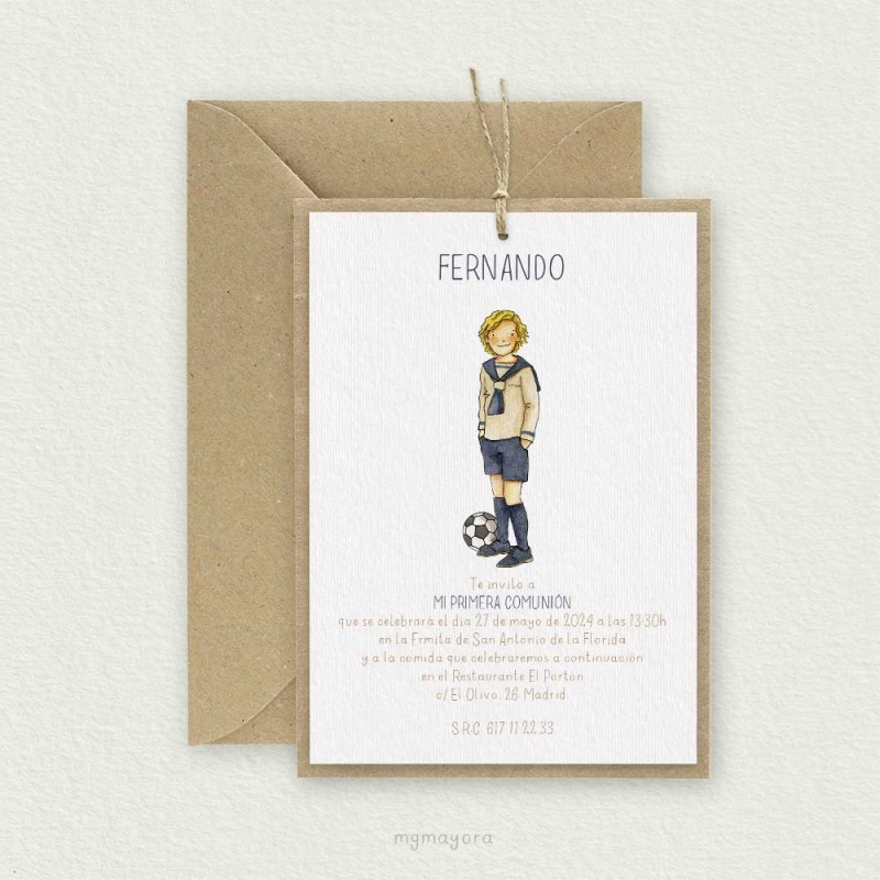 Invitación Comunión Kraft Niño FERNANDO