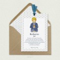Invitación Comunión con Lazo Niño ROBERTO