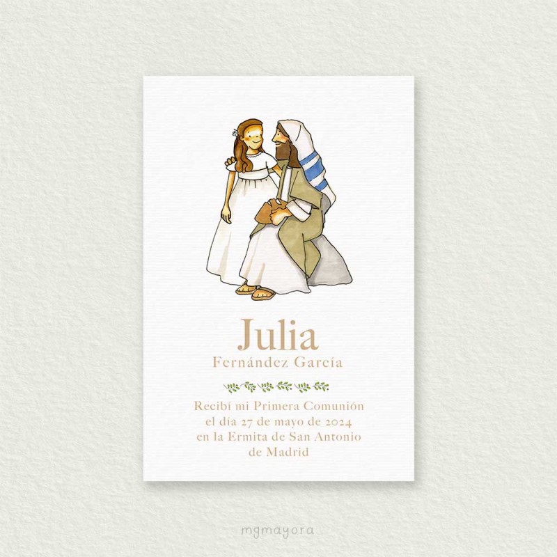 Recordatorio Comunión Sencillo Niña  JULIA