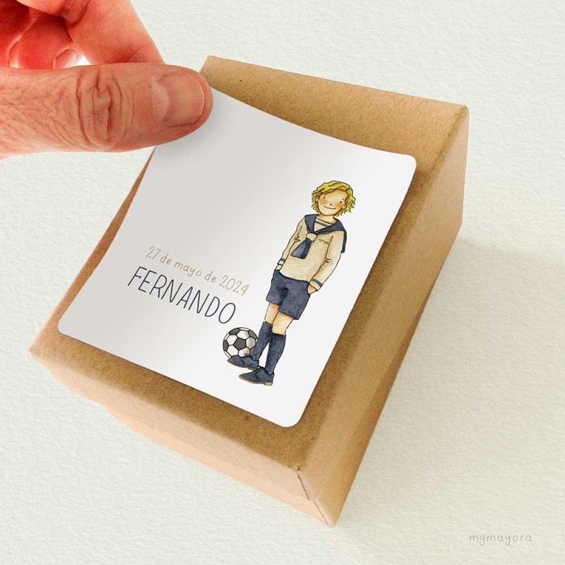 Pegatina Comunión Niño FERNANDO (12uds)