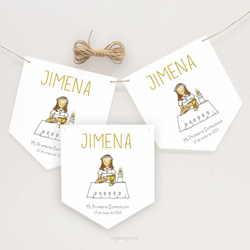 Banderines Comunión JIMENA