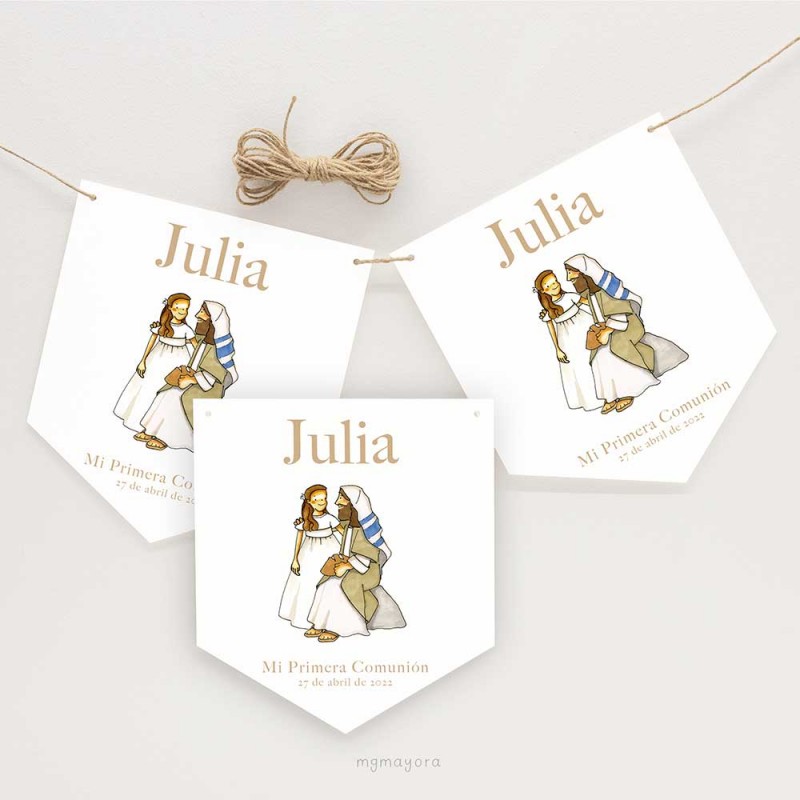 Banderines Comunión JULIA