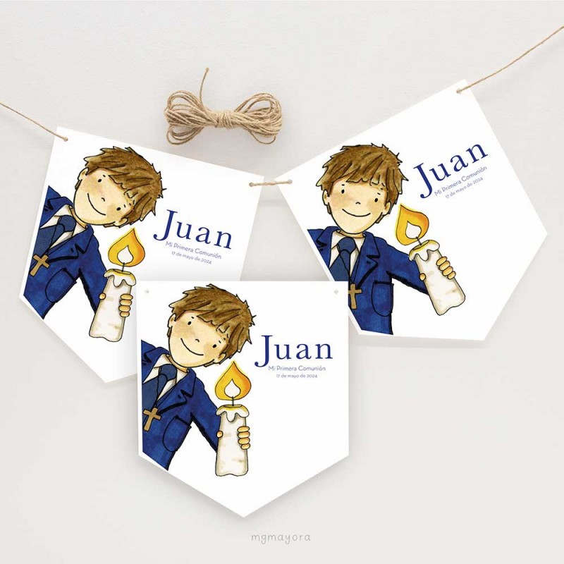Banderines Comunión JUAN