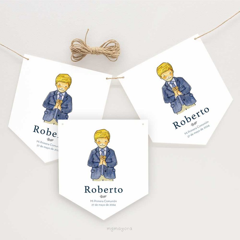 Banderines Comunión ROBERTO