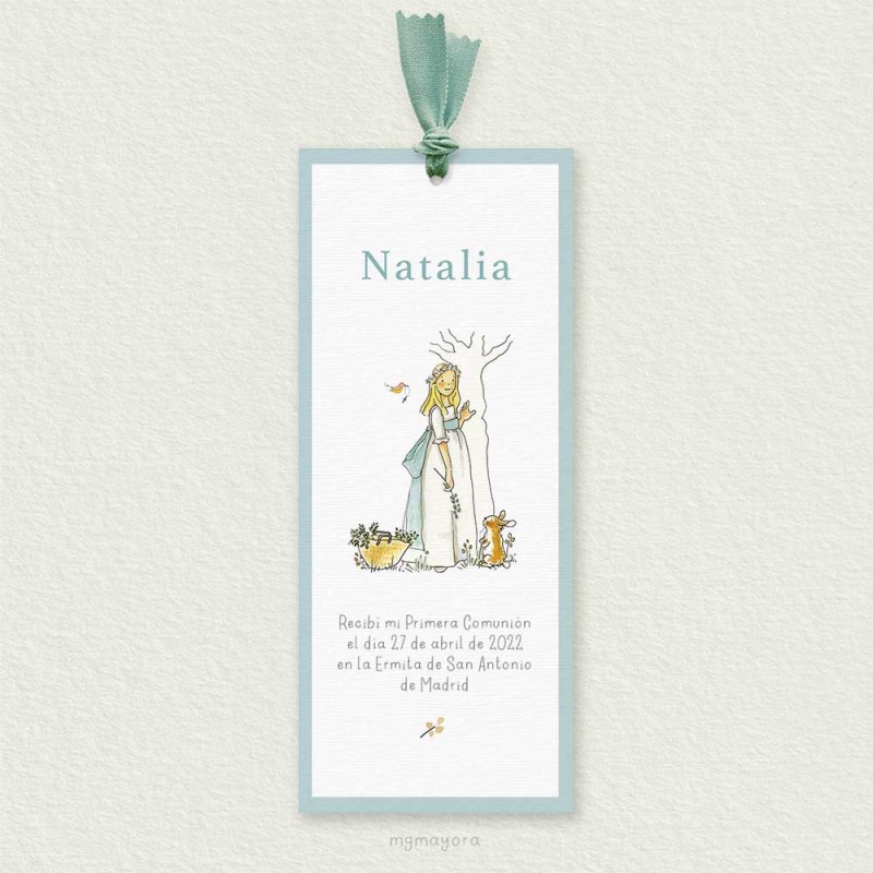 Marcapáginas Comunión con Lazo Niña NATALIA