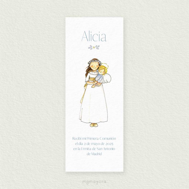 Marcapáginas Comunión Sencillo Niña ALICIA