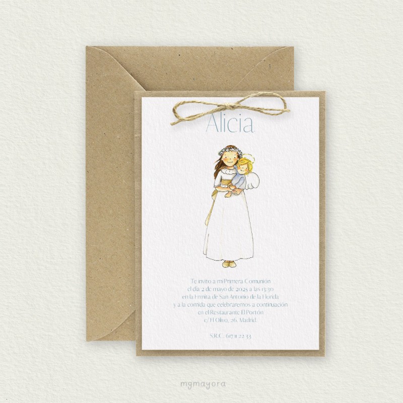 Invitación Comunión Kraft Niña ALICIA
