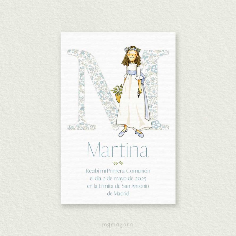 Recordatorio Comunión Sencillo Niña MARTINA