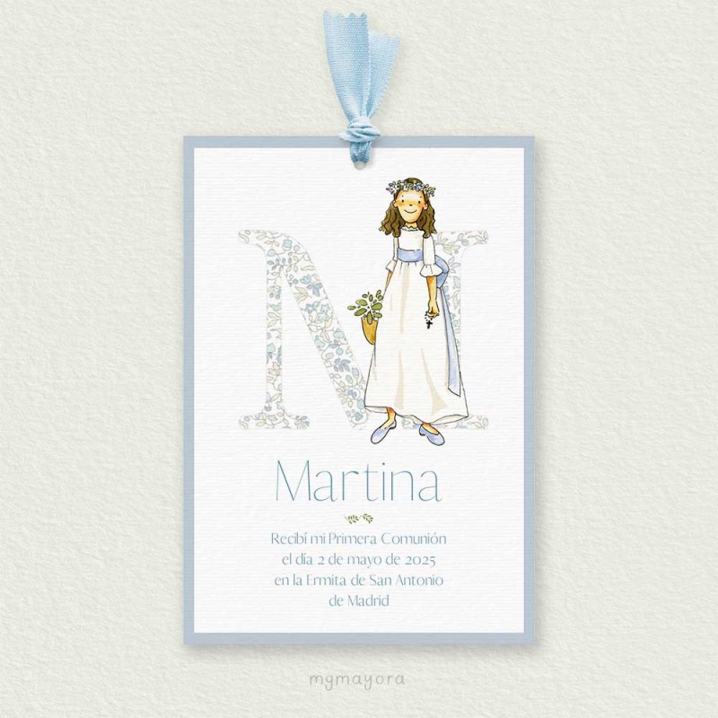 Recordatorio Comunión con Lazo Niña MARTINA
