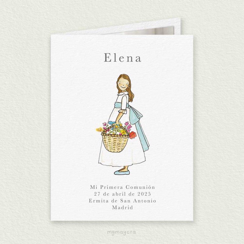 Recordatorio Comunión para Foto Niña ELENA