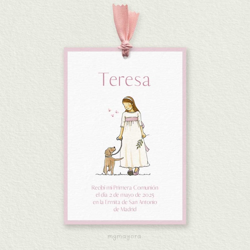 Recordatorio Comunión con Lazo Niña TERESA