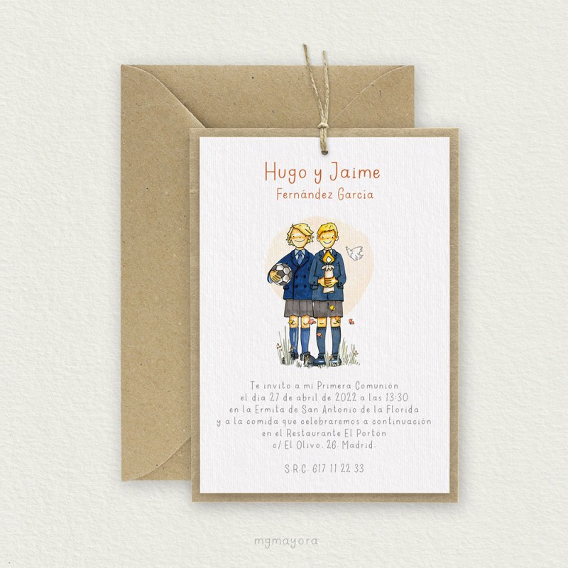 Invitación Comunión Kraft Pareja HUGO Y JAIME