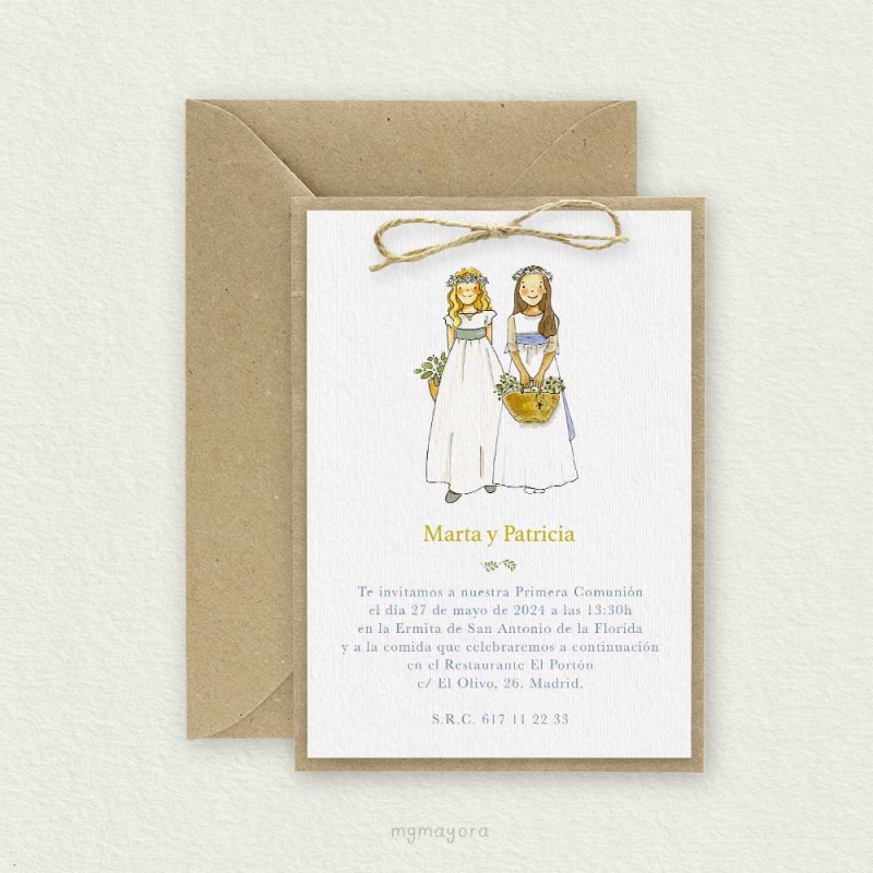 Invitación Comunión Kraft Pareja MARTA Y PATRICIA
