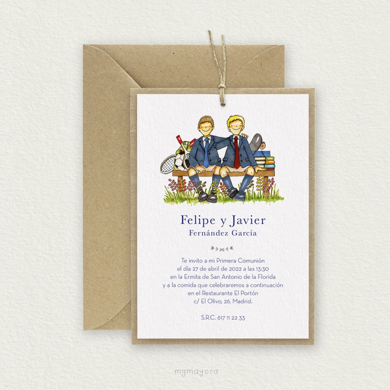 Invitación Comunión Kraft Pareja FELIPE Y JAVIER