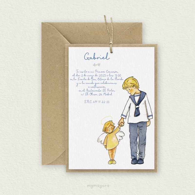 Invitación Comunión Kraft Niño GABRIEL