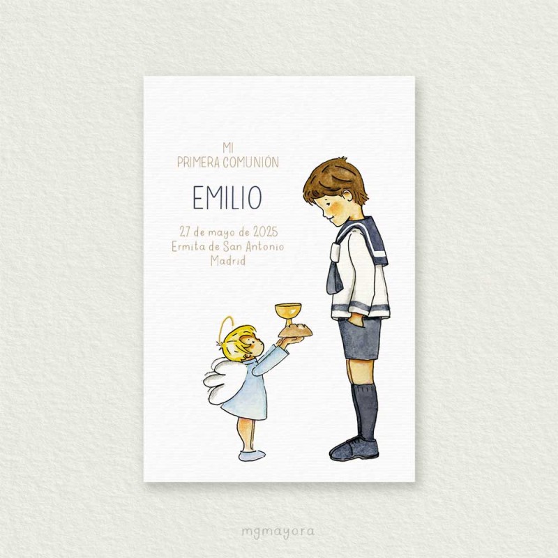 Recordatorio Comunión Sencillo Niño EMILIO