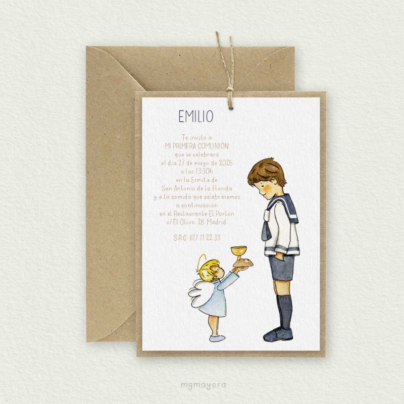 Invitación Comunión Kraft Niño EMILIO
