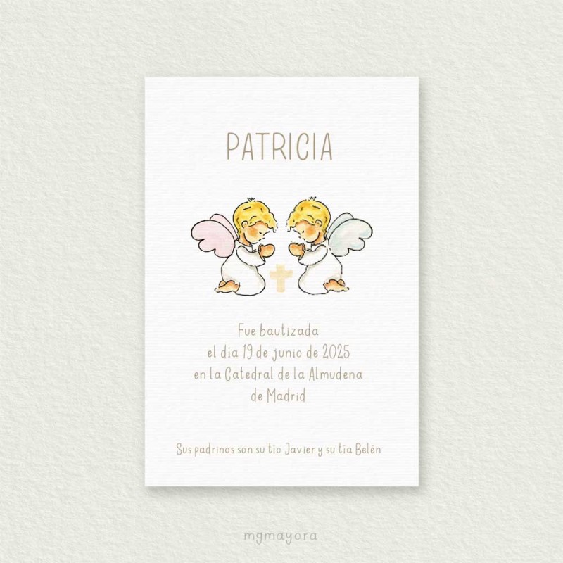Recordatorio Bautizo Sencillo Niña PATRICIA