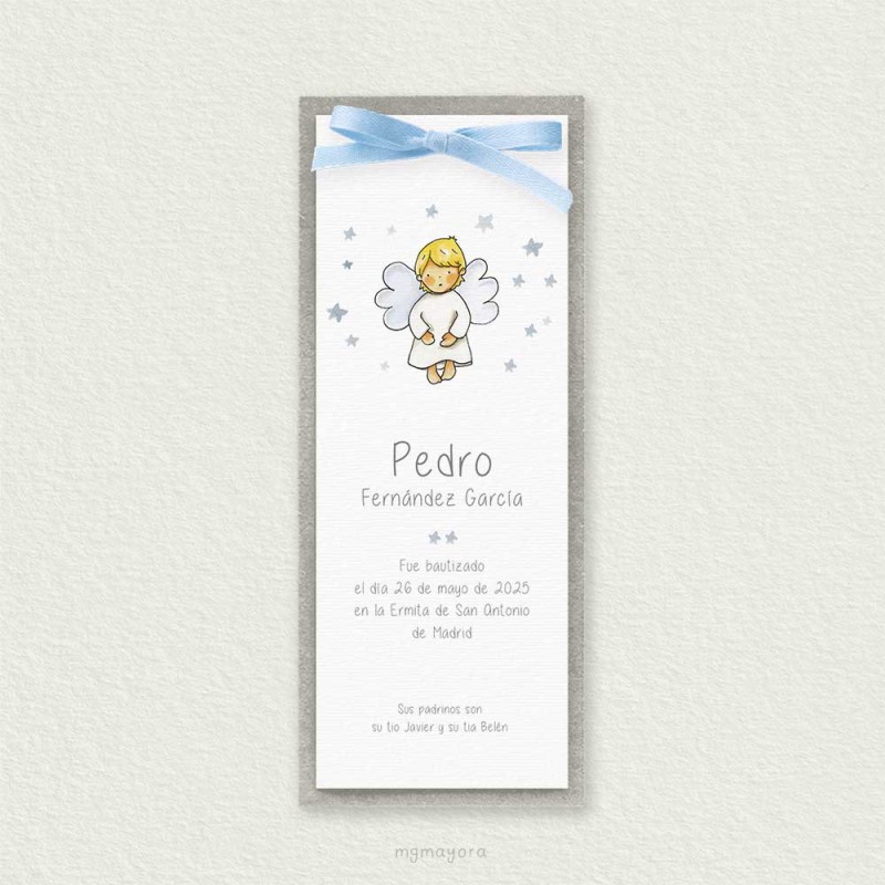 Marcapáginas Bautizo Sencillo Niño PEDRO
