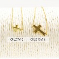 Colgante Cruz 7x10 chapada en oro