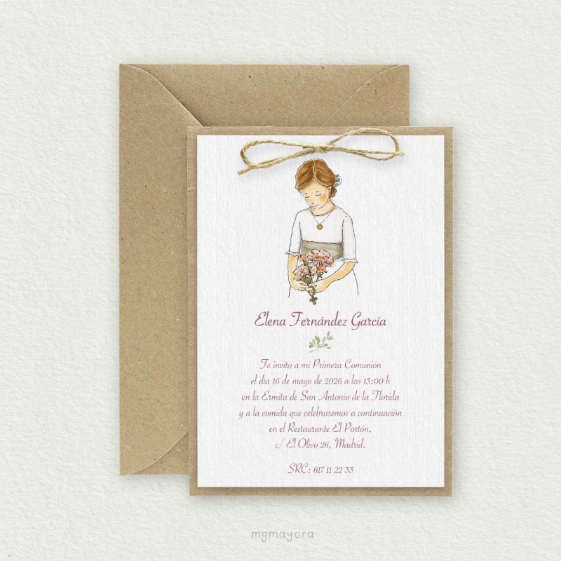 Invitación Comunión Kraft Niña ELENA
