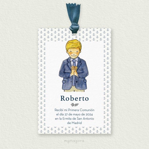 Recordatorio Comunión con Lazo Niño ROBERTO