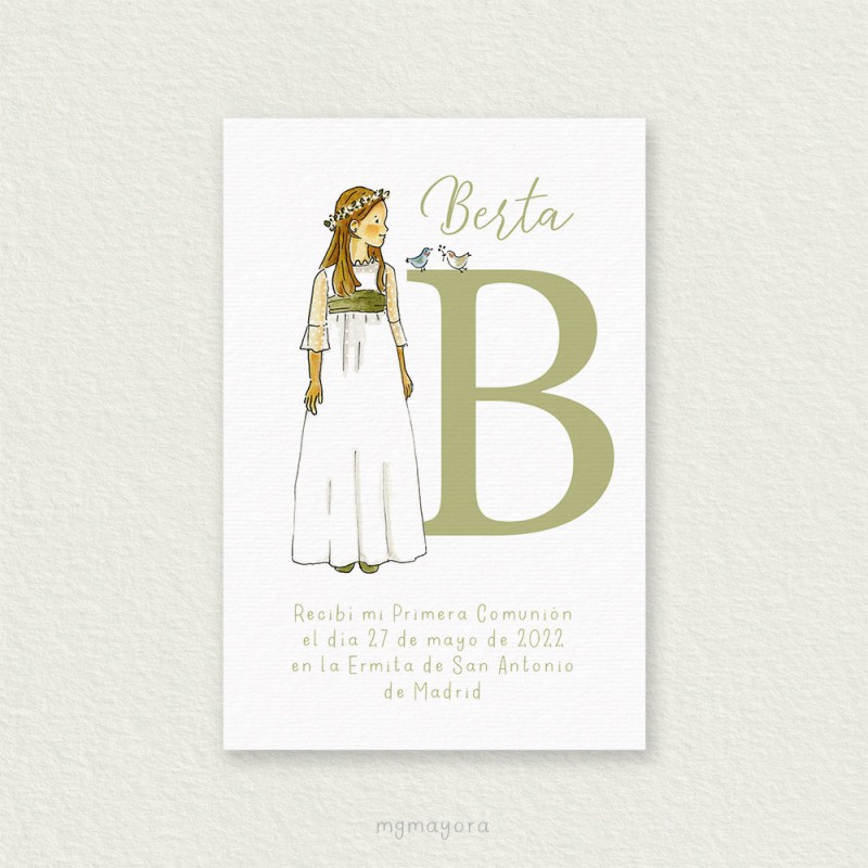 Recordatorio Comunión Sencillo Niña BERTA