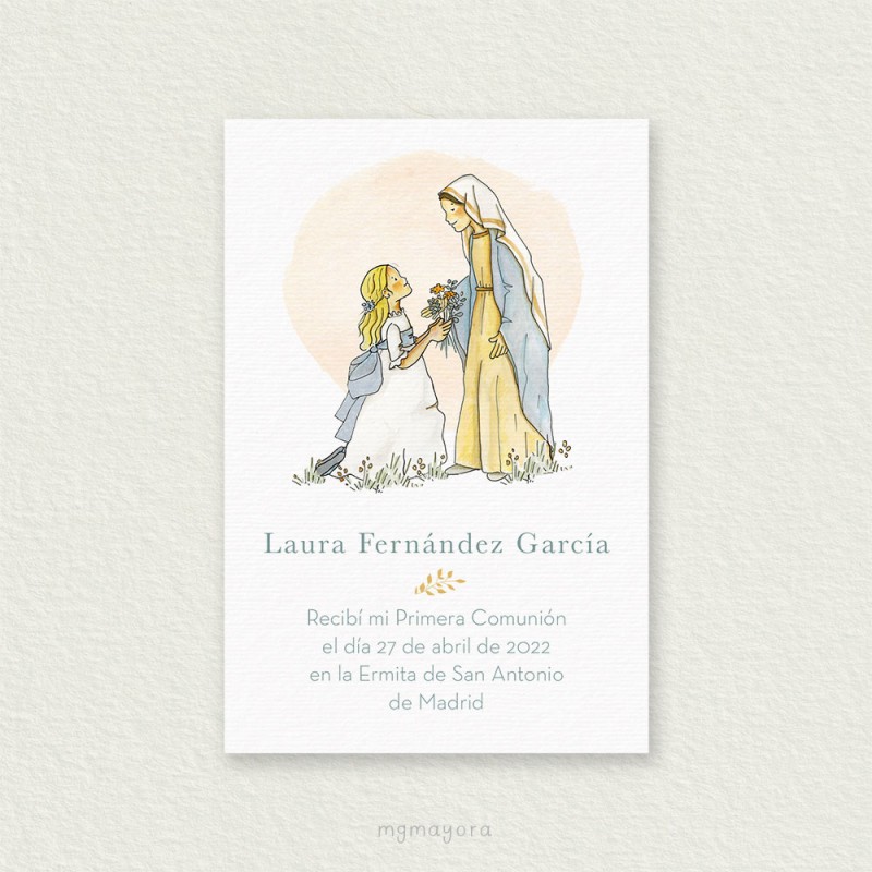 Recordatorio Comunión Sencillo Niña LAURA
