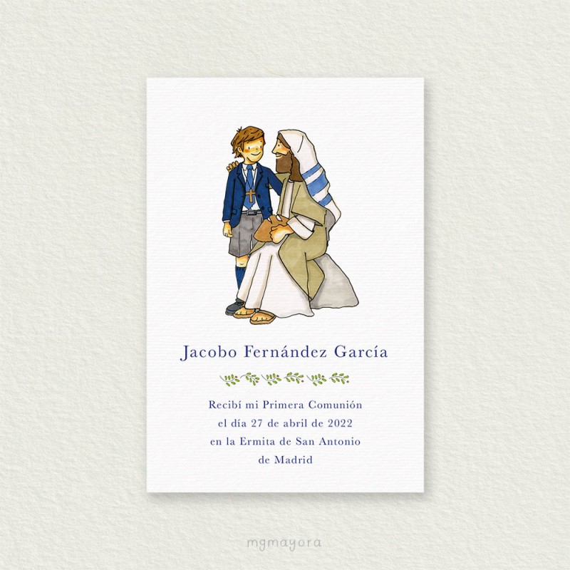 Recordatorio Comunión Sencillo Niño JACOBO