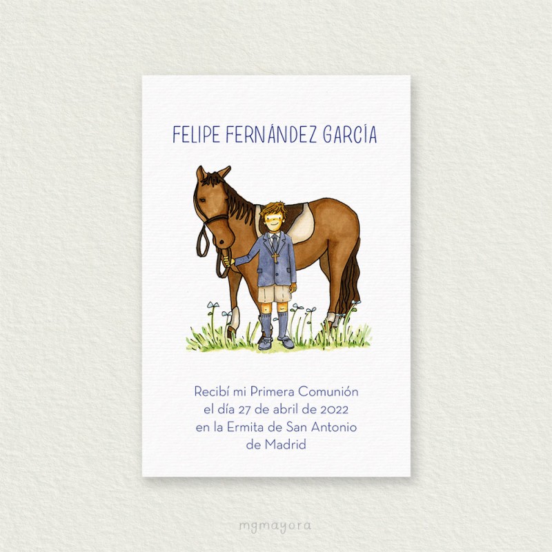 Recordatorio Comunión Sencillo Niño FELIPE