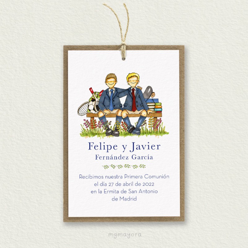 Recordatorio Comunión Kraft Pareja FELIPE Y JAVIER