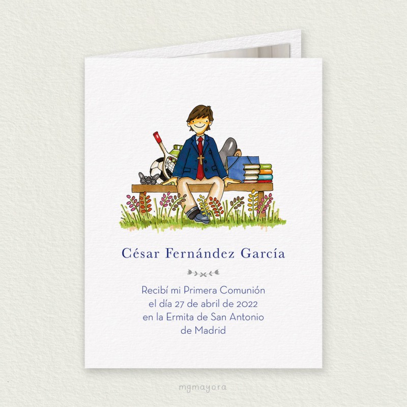 Recordatorio Comunión para Foto Niño CÉSAR
