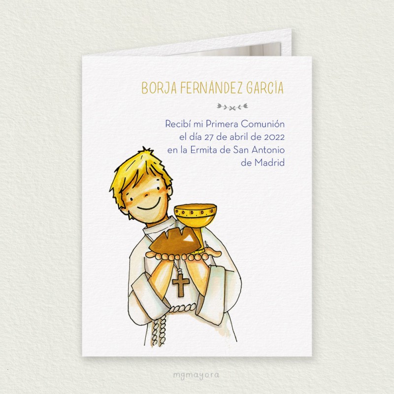 Recordatorio Comunión para Foto Niño BORJA