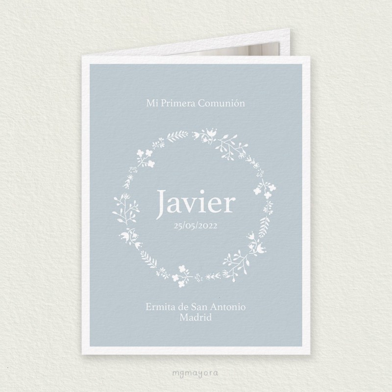 Recordatorio Comunión para Foto Vegetal JAVIER
