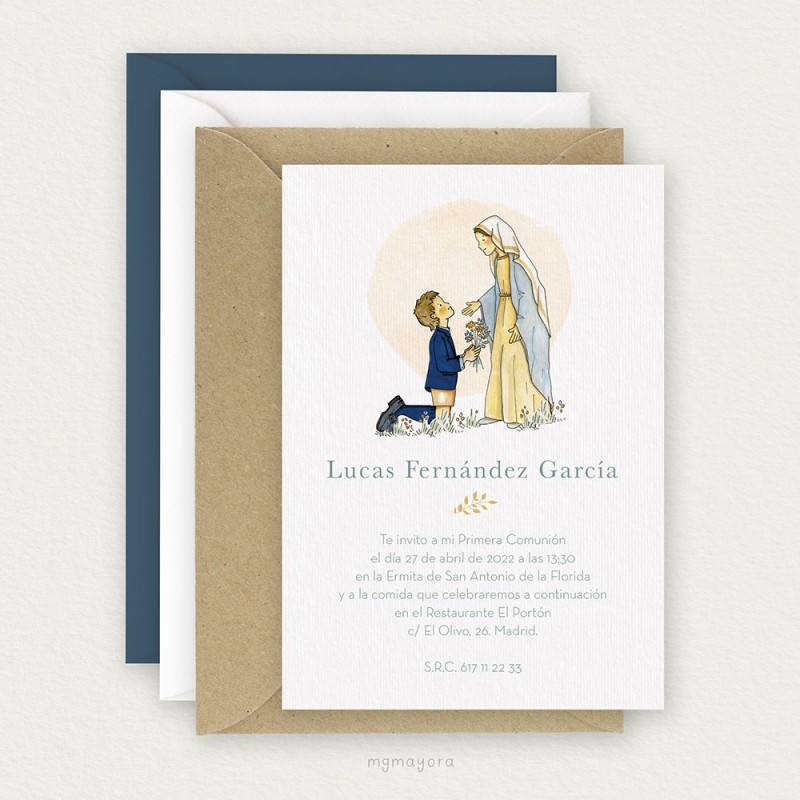 Invitación Comunión Sencilla Niño LUCAS