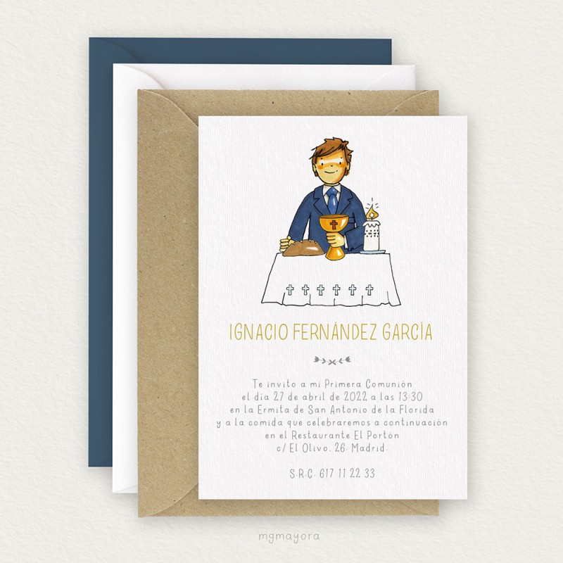 Invitación Comunión Sencilla Niño IGNACIO