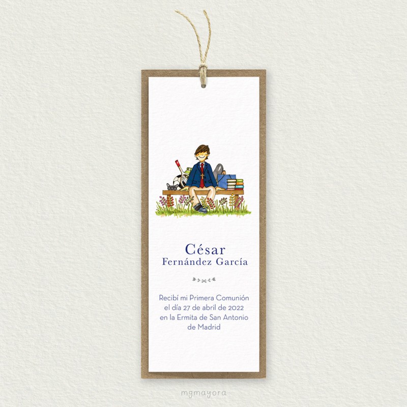 Marcapáginas Comunión Kraft Niño CÉSAR