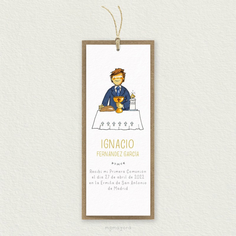 Marcapáginas Comunión Kraft Niño IGNACIO