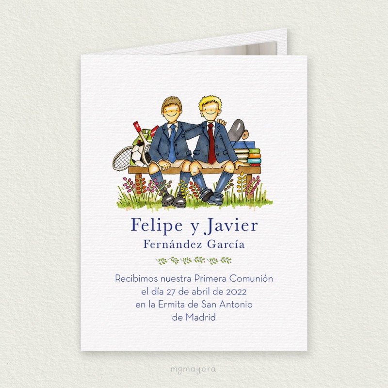 Recordatorio Comunión para Foto Pareja  FELIPE Y JAVIER