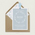 Invitación Comunión con Lazo Vegetal JAVIER