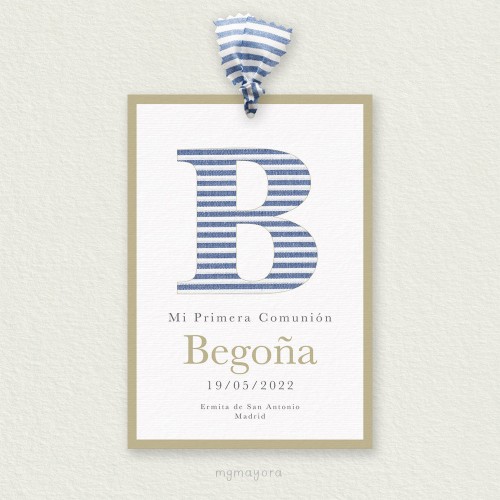 Recordatorio Comunión con Lazo de Tela BEGOÑA