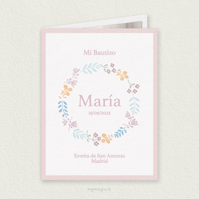 Recordatorio Bautizo para Foto Niña MARÍA