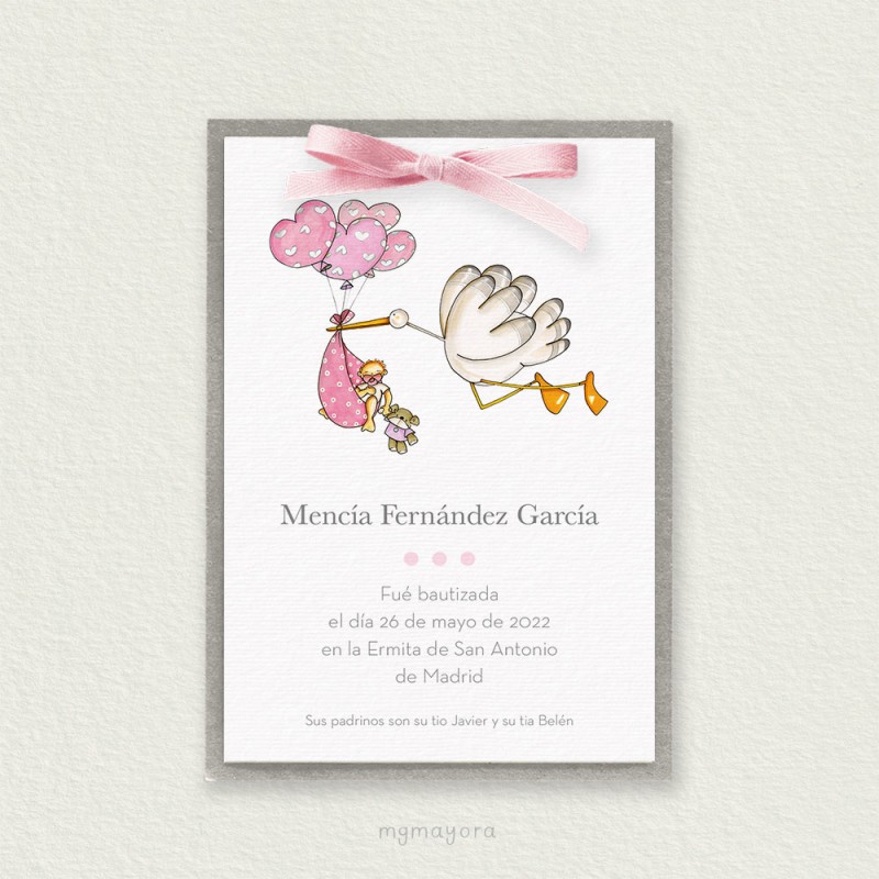 Recordatorio Bautizo con Cartulina MENCÍA