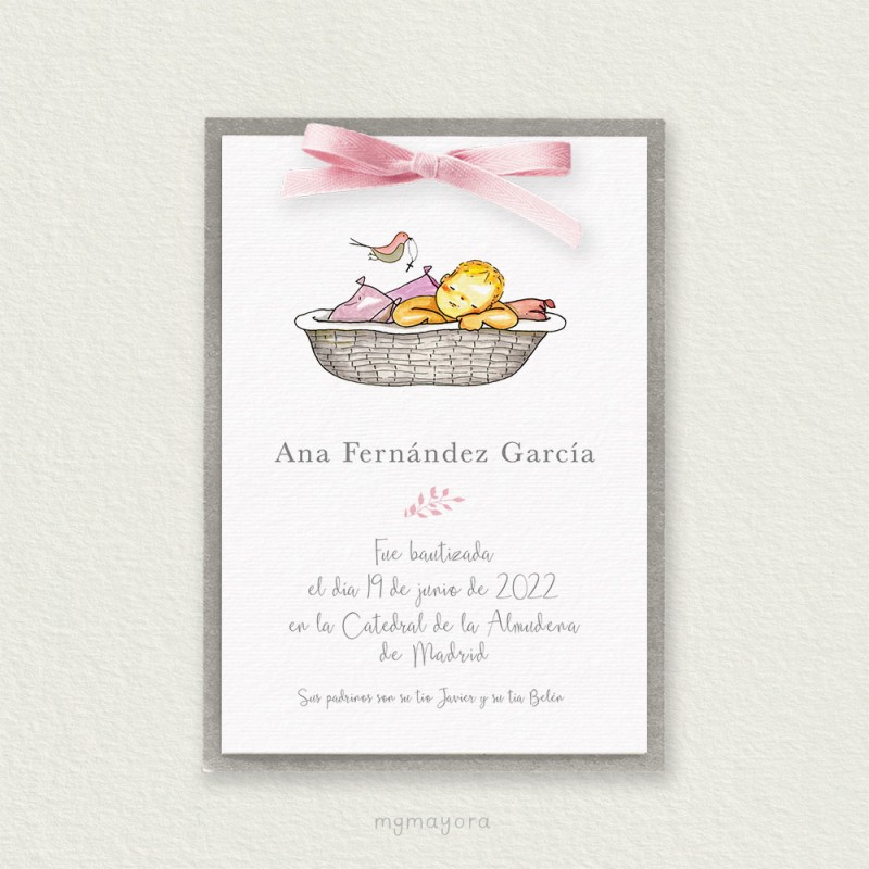 Recordatorio Bautizo con Cartulina ANA