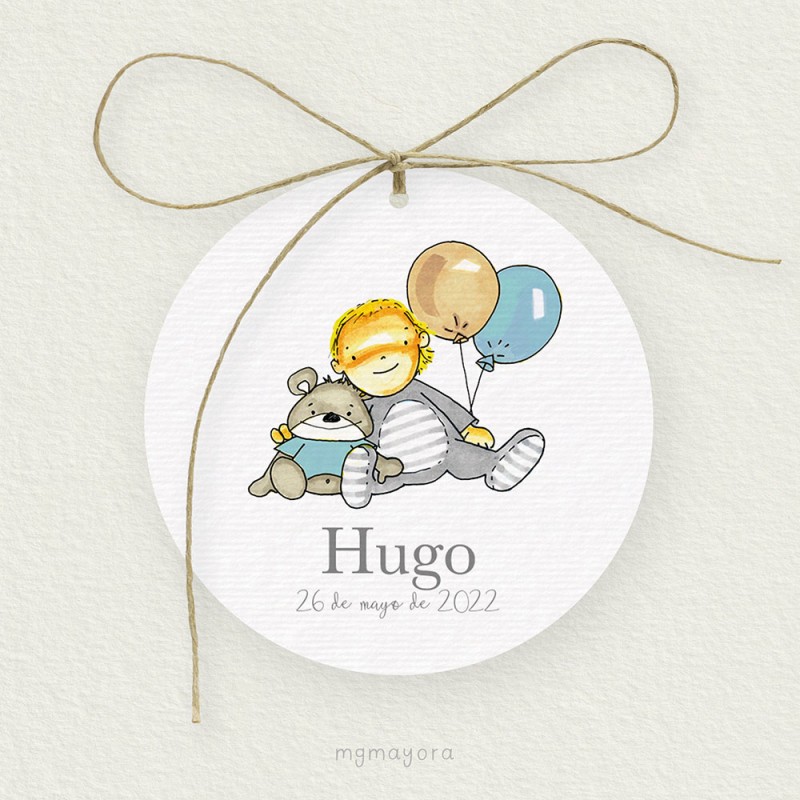 Etiqueta Bautizo HUGO