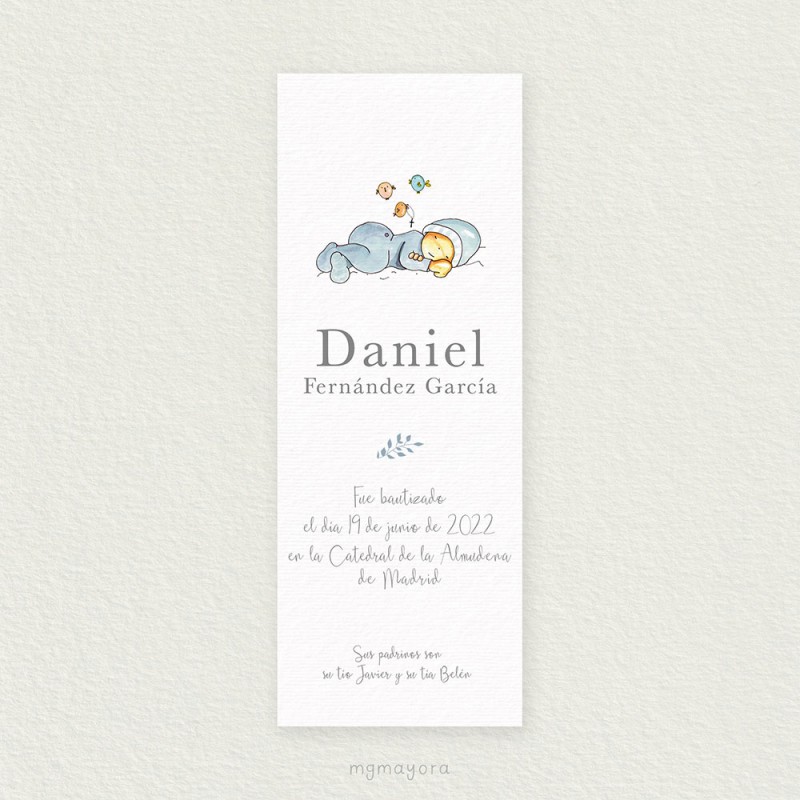 Marcapáginas Bautizo Sencillo Niño DANIEL